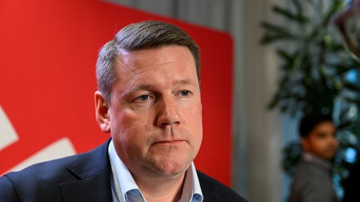 Socialdemokraternas partisekreterare Tobias Baudin.