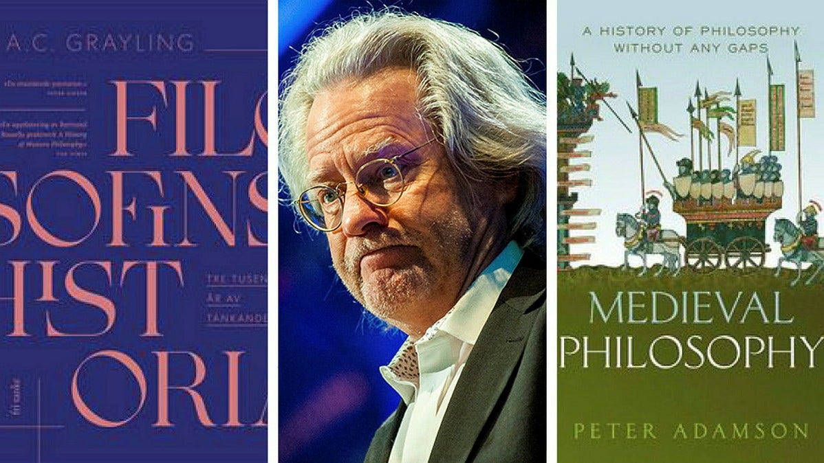 ”Filosofins historia” av AC Grayling och ”Filosofi i medeltidens värld”.