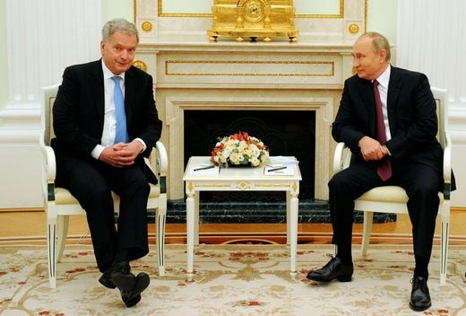 Sauli Niinistö och Vladimir Putin.