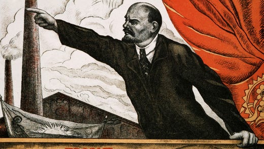 Lenin agiterar 1917, rysk propagandaaffisch.