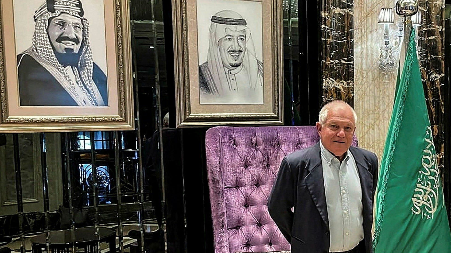 Israels turistminister Haim Katz i Saudiarabiens huvudstad Riyadh.