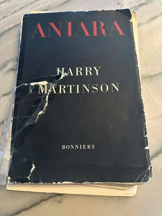 Sven Stolpes exemplar av Harry Martinsons ”Aniara”.