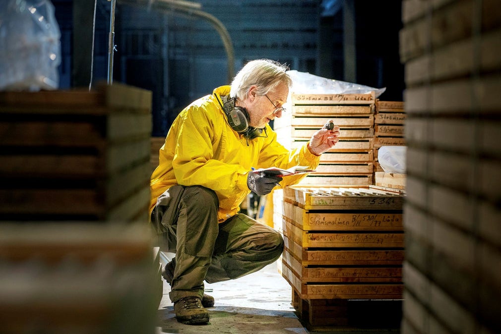 Chief Geologist Rob Hellingwerf goes through the drill cores to find places in the mine that were not previously considered mineable.