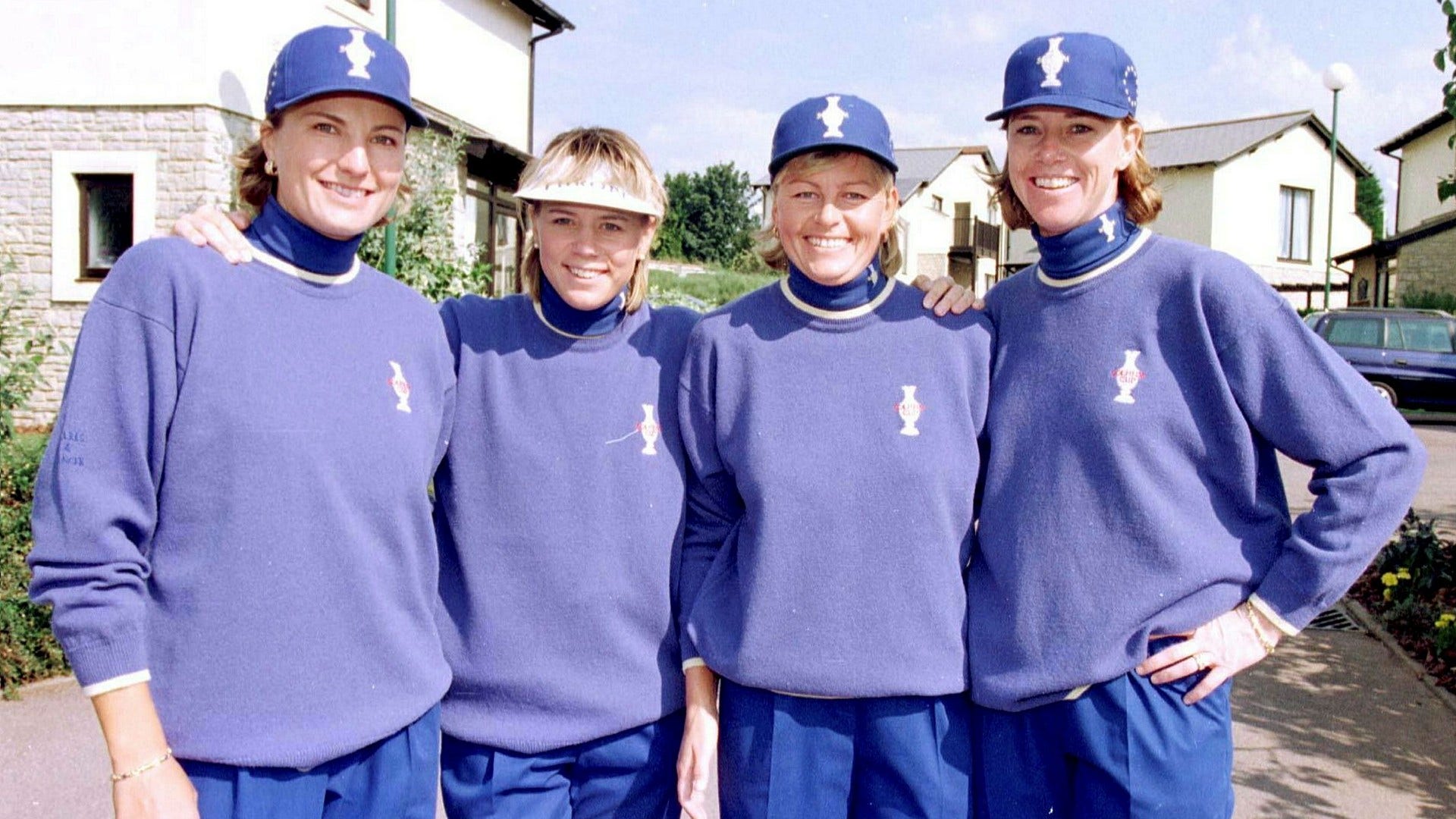 1996: Solheim Cup-lagets fyra svenskor Catrin Nilsmark, Annika Sörenstam, Liselotte Neumann och Helen Alfredsson.