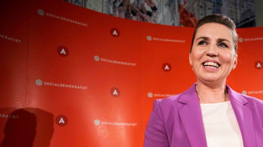 Danish Prime Minister Mette Frederiksen (Q).