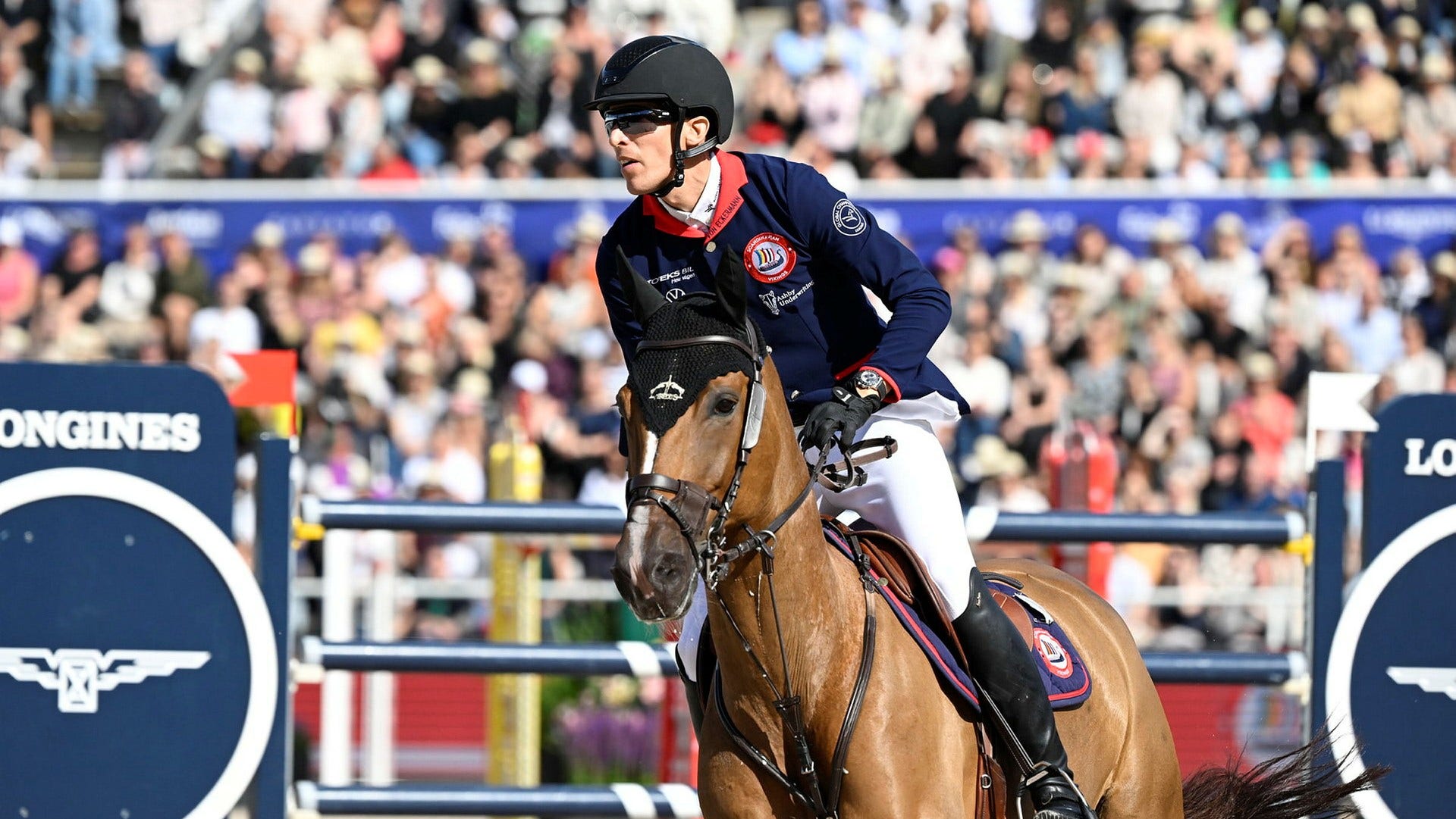 Henrik von Eckermann på hästen King Edward under Global Champions Tour på Stockholms stadion förra året.