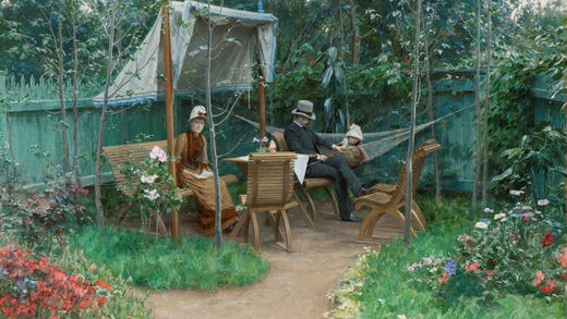 Johan Krouthén, ”Trädgårdsinteriör från Linköping”, 1887 -88.