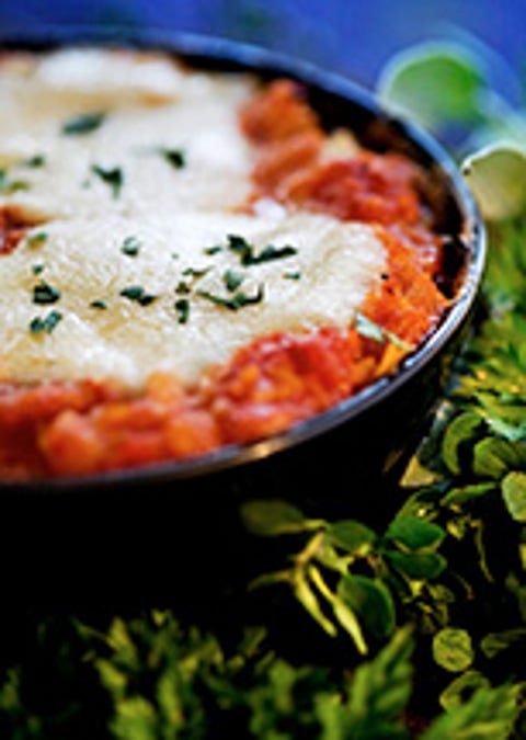 Vegetarisk lasagne med mozzarella 
