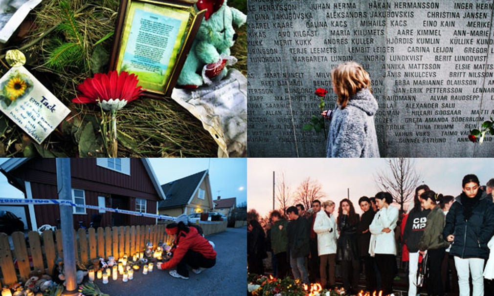 Under senare år har människor börjat sörja mer offentligt. Morden på Hallandsåsen i januari 2004, ”Estonia”-katastrofen i september 1994, barnmorden i Arboga i mars 2008 och diskoteksbranden i Göteborg i oktober 1998 är några exempel.
