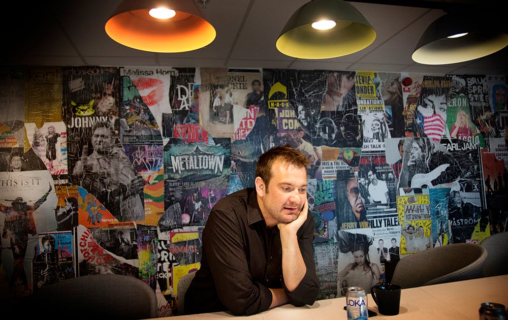 Spotifys europachef Jonathan Forster på kontoret i Stockholm.