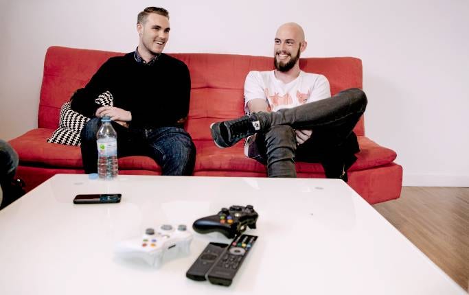 Joakim Keussen och Adam Renklint. Två svenskar som jobbar på 6Wunderkinder i Berlin.