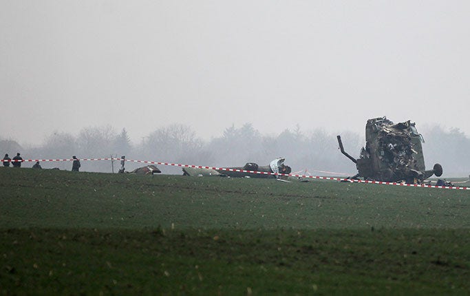 Helikoptern kraschade nära Belgrad.