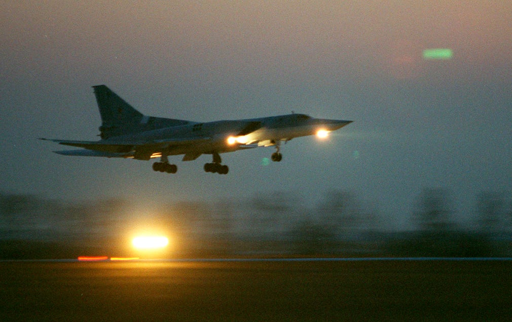 På bilden syns ett plan av typen TU-22M "Backfire". Bilden togs 2003 på okänd ort.