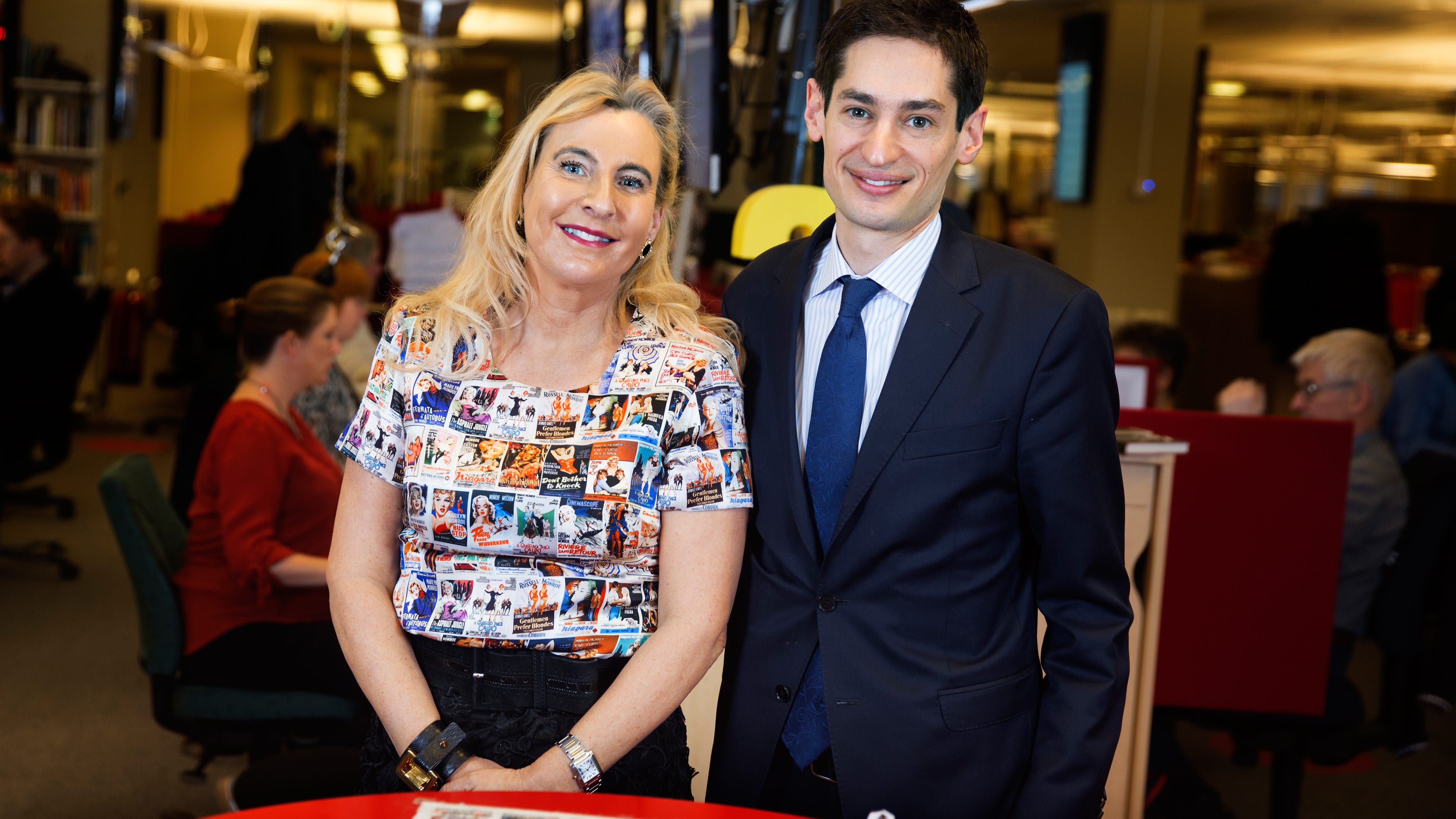 Gunilla Herlitz, vd för Dagens Nyheter och chef för affärsområdet Bonnier News, och DN:s chefredaktör Peter Wolodarski.