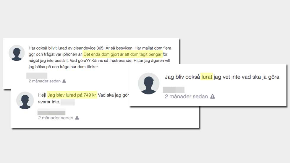 Kommentarer på konsumenteuropa.se angående bluffen.