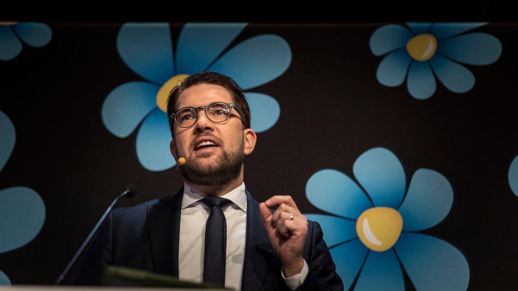 Jimmie Åkesson under Sverigedemokraternas landsdagar.