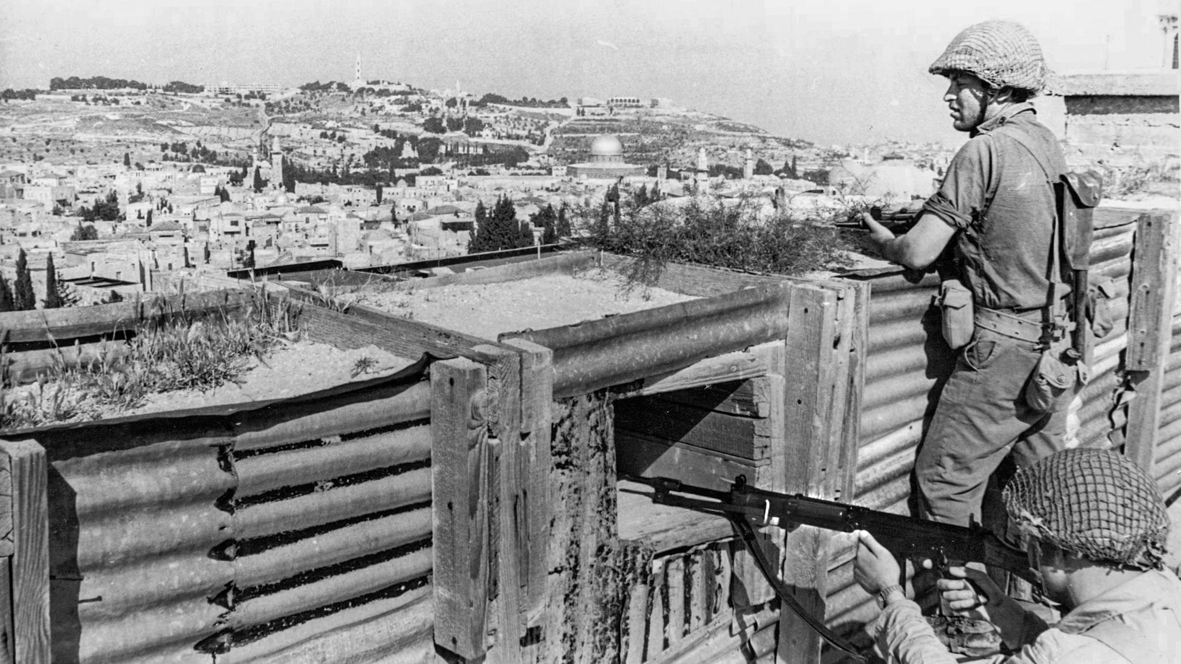 5 juni 1967. En israelisk vakt i Jerusalem.