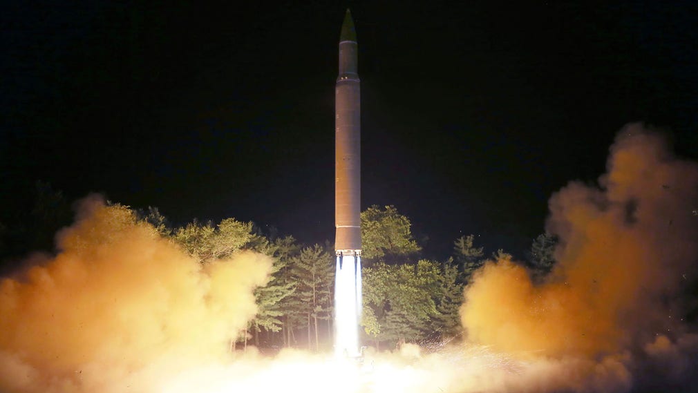 En Hwasong-14-missil avfyras i slutet av juli.