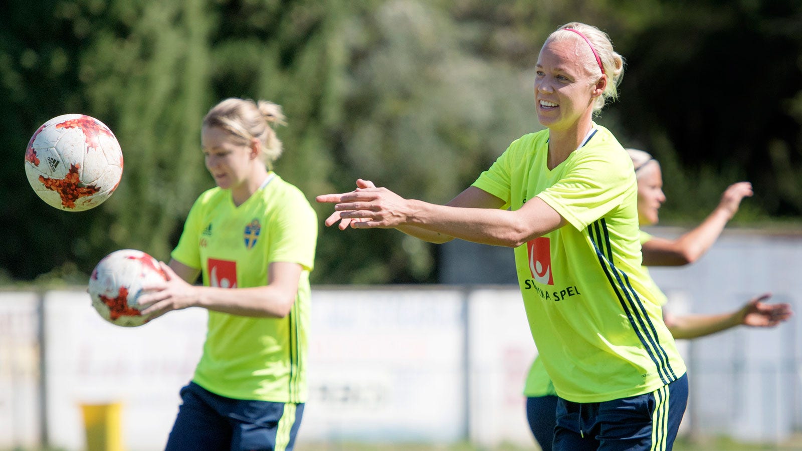 Caroline Seger under träning i Kroatien.