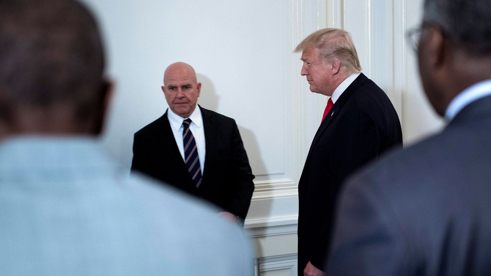 USA:s nationella säkerhetsrådgivare H R McMaster tillsammans med presidenten Donald Trump.