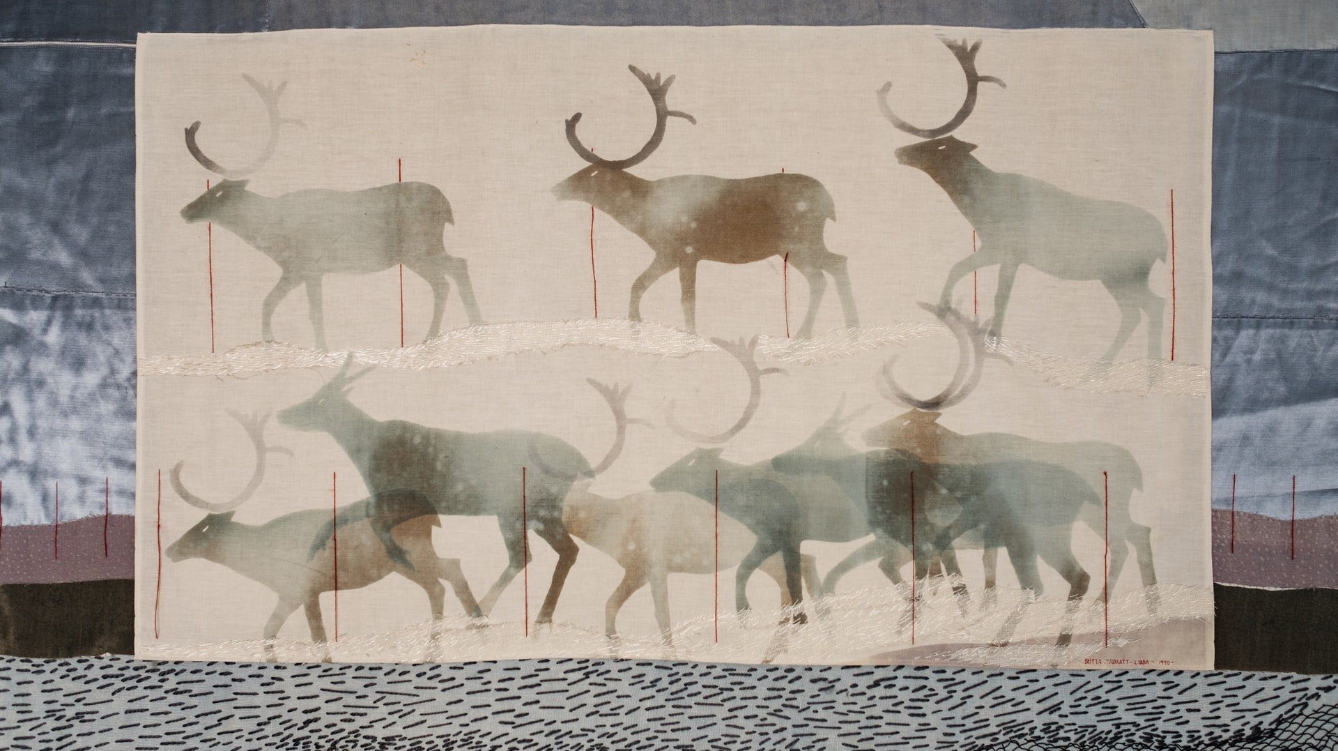 Del av Britta Marakatt-Labbas triptyk ”Giron/Kiruna/Kieruna” 1989. Visas på Lunds konsthall, tillhör Radiotjänst i Kiruna.