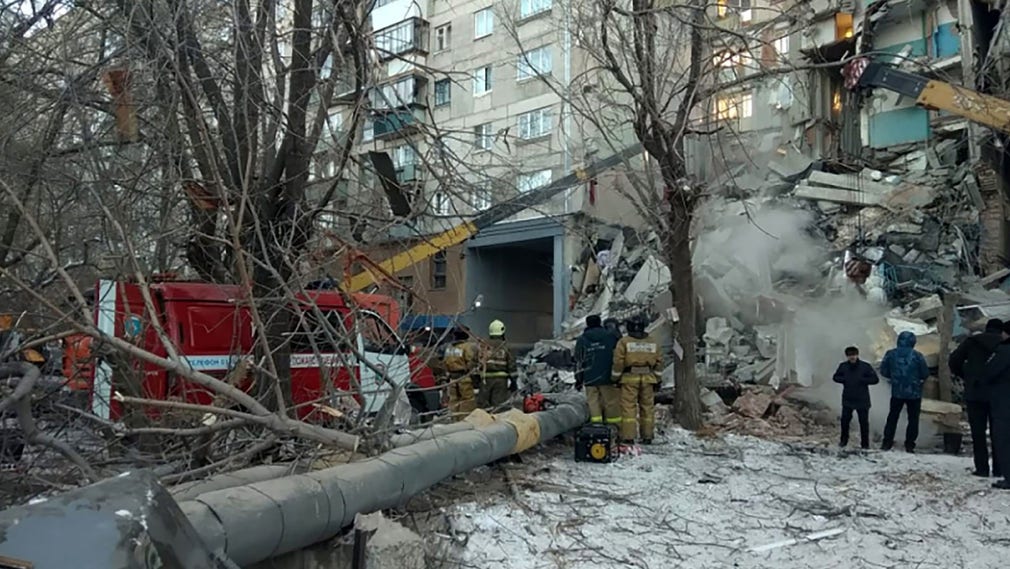 Måndagens husras i Magnitogorsk.