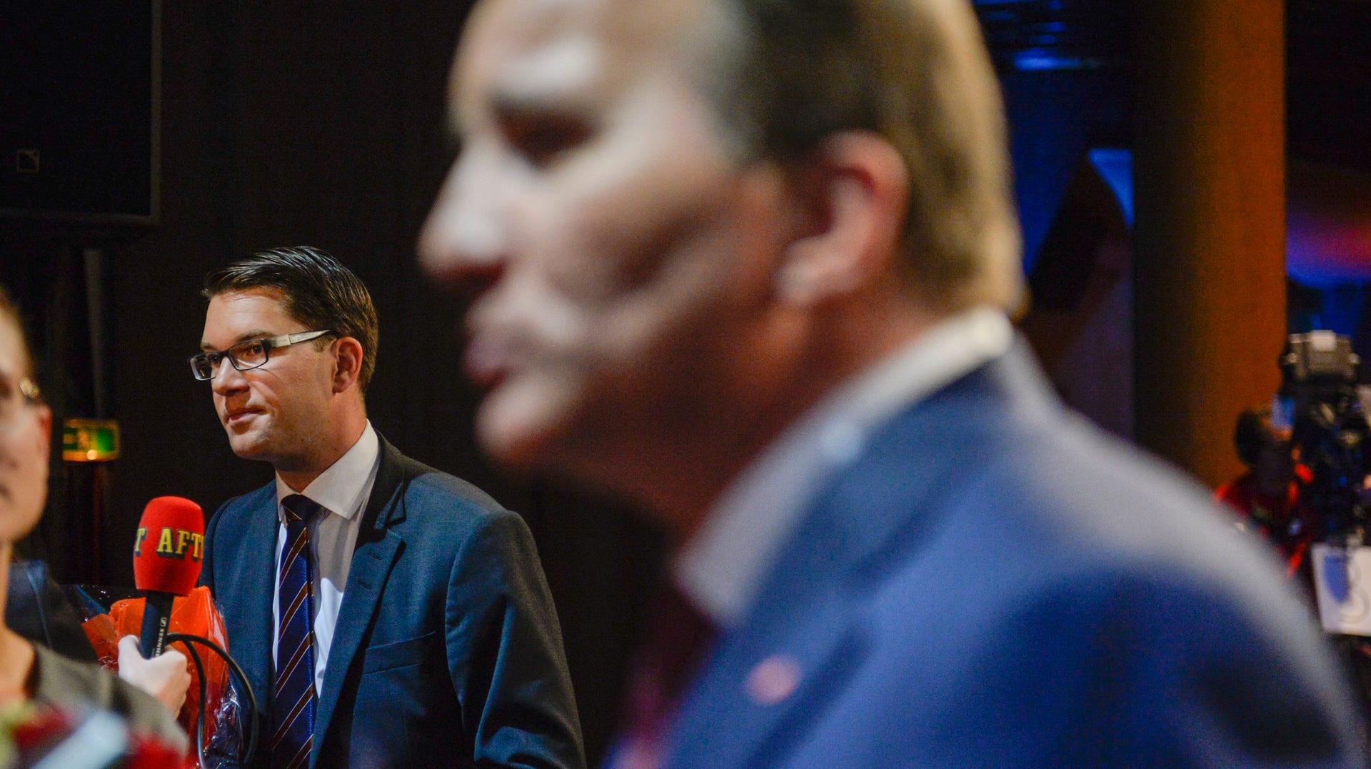 Sverigedemokraternas Jimmie Åkesson och Socialdemokraternas Stefan Löfven.