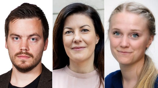 Erik Ask, Marina Ferhatovic och Lovisa Herold.