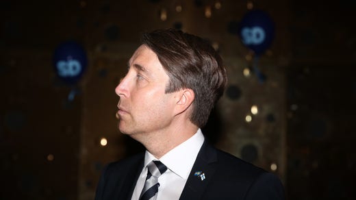 Richard Jomshof på Sverigedemokraternas valvaka.