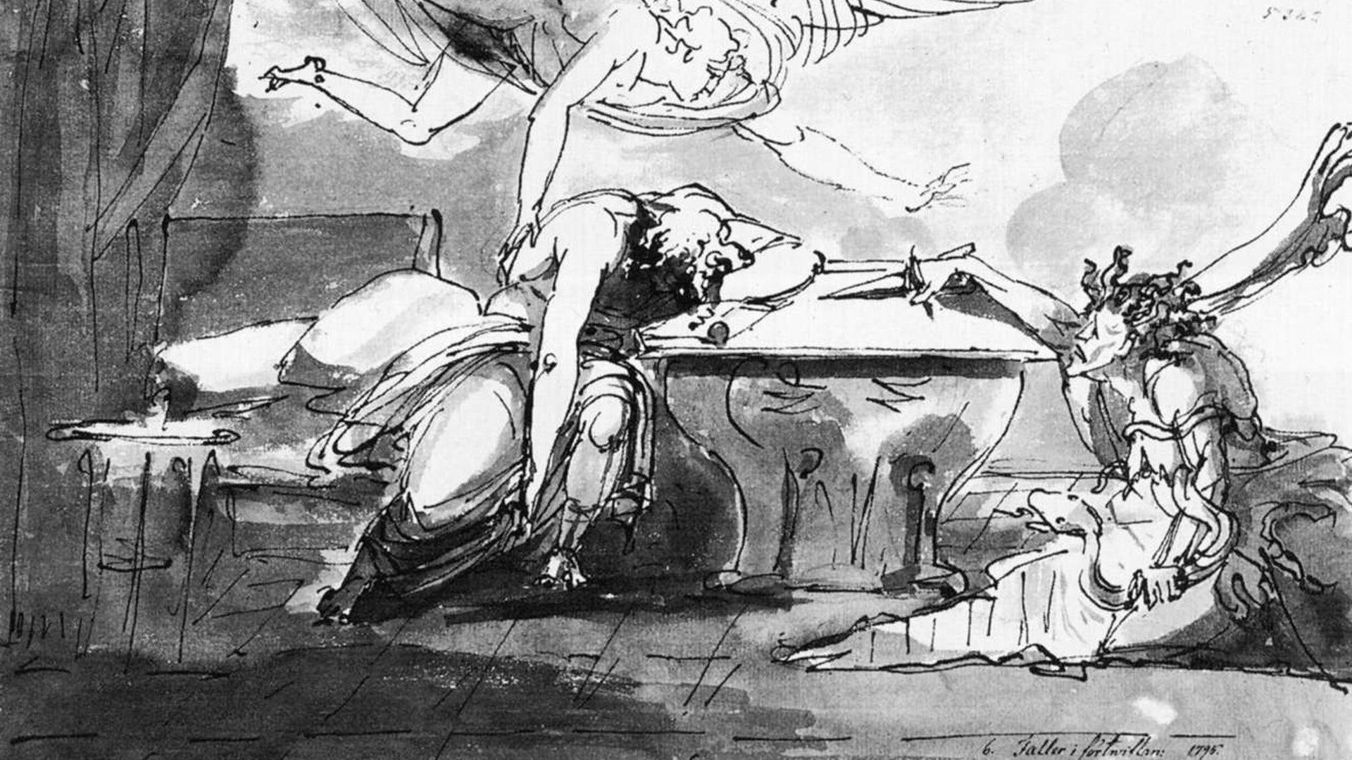 ”Faller i förvivlan” av Johan Tobias Sergel (1740-1814).