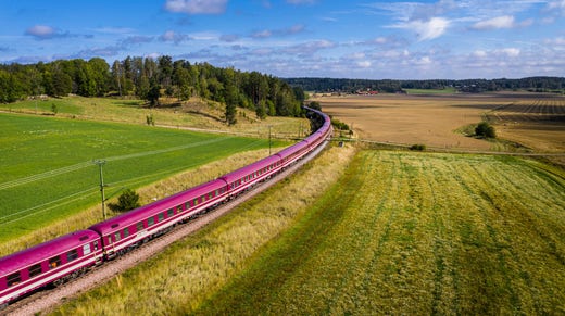 Tåget utanför Tystberga.