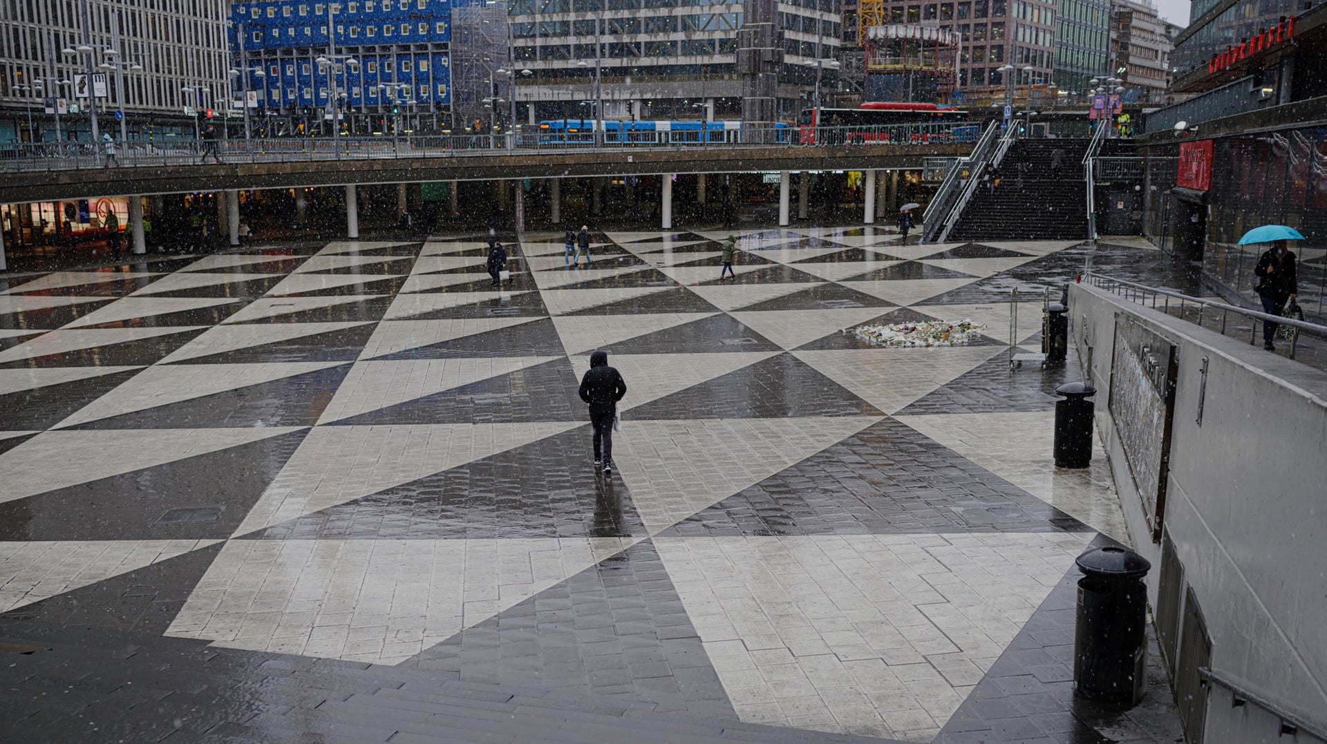 Sergels torg i Stockholm torsdagseftermiddagen 12 mars.