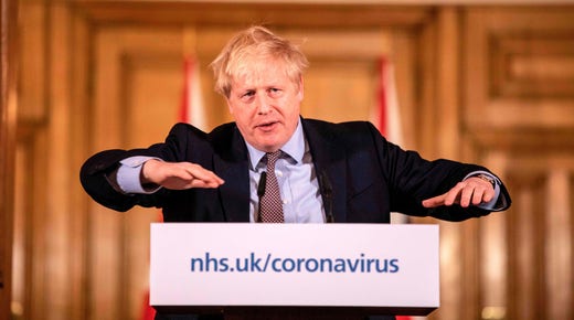 Premiärminister Boris Johnson meddelar de nya beskeden för folkhälsan.