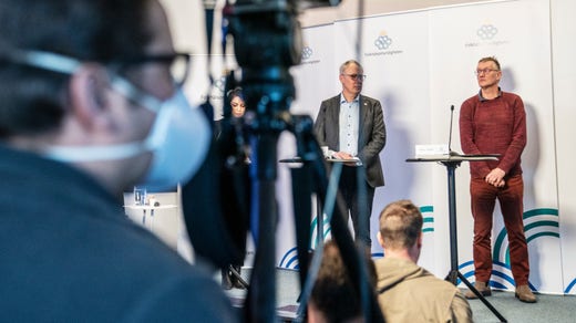 Folkhälsomyndighetens pressträff på torsdagseftermiddagen.