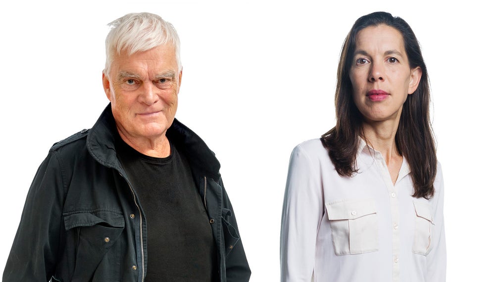 Lasse Bengtsson och Sanna Torén Björling programleder Studio DN.