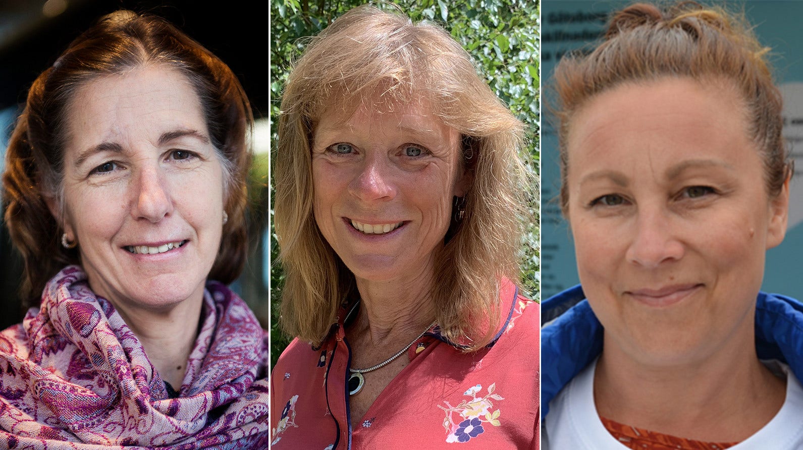 Tre kvinnor som ansvarar för hållbarhetsfrågor. Från vänster Elif Koman-André (Botkyrka), Helene Norberg (Malmö) och Ritva Gonzalez (Göteborg).