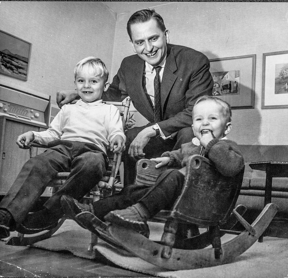 Med sönerna 1963. Foto: Bengt Almquist.