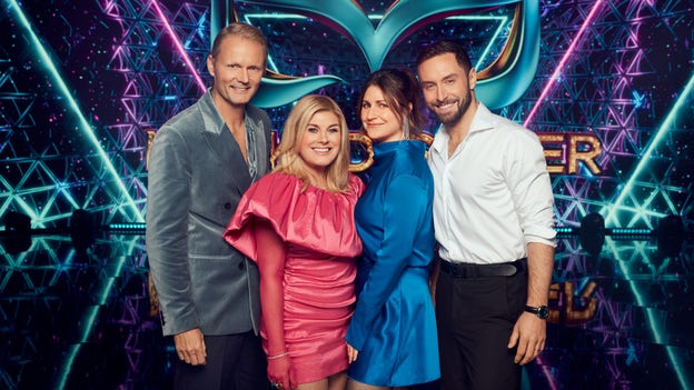 Felix Herngren, Pernilla Wahlgren, Nour El Refai och Måns Zelmerlöw.