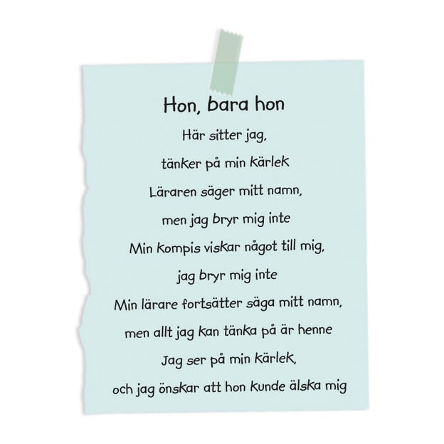 Av Stella Råsten, 12 år, Stockholm