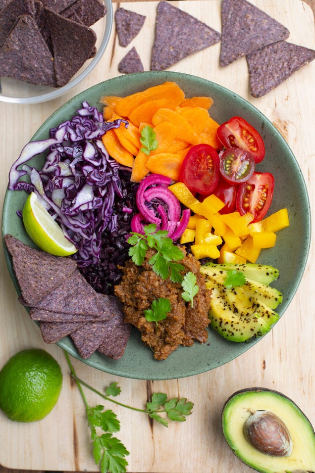 Taco-skål med färgglad topping – kan en maträtt bli vackrare?