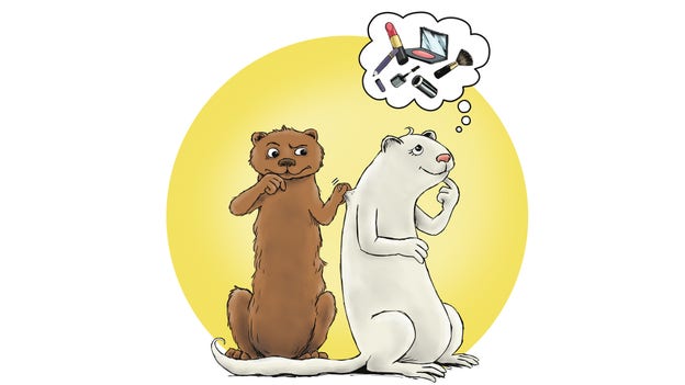 En smink-sugen mink är rädd att bli kallad fejk.