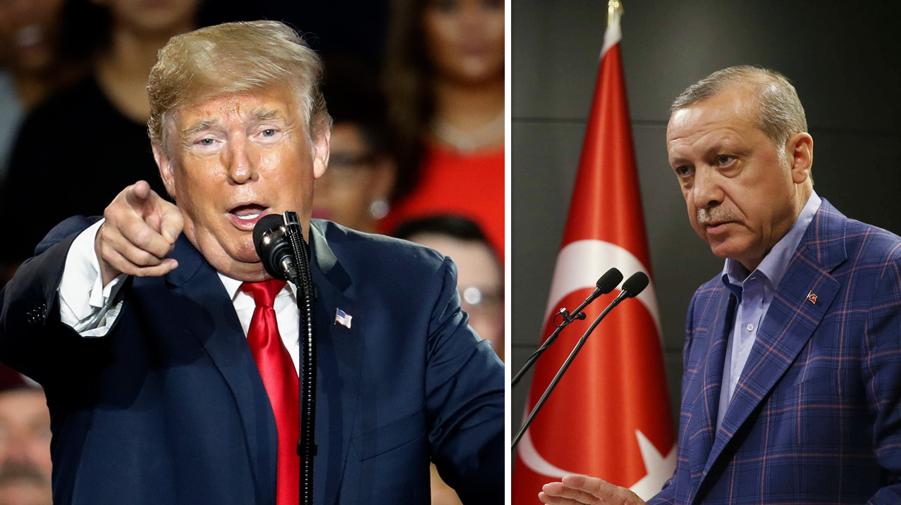 USA:s president Donald Trump och Turkiets president Racep Tayyip Erdogan.