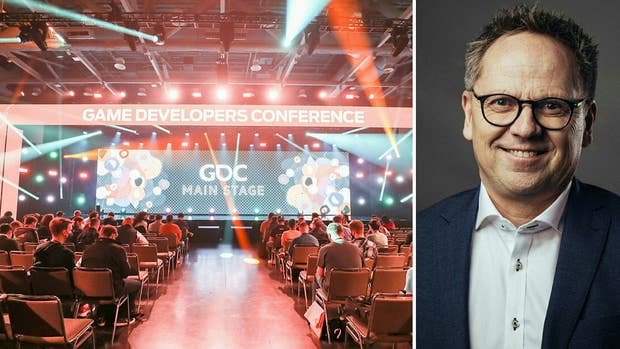 Petri Ahonen, ansvarig för affärsutveckling och internationalisering på Sweden Game Arena i Skövde. Till vänster syns Game Developers Conference äger rum den 20–24 mars i San Francisco.