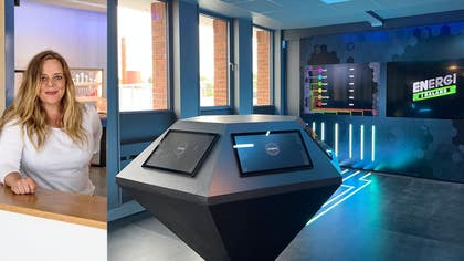 Lina Simonsson är verksamhetsledare på Vetenskapshuset. Utställningen Energi och balans ger elever kunskap om energi och hållbarhet. Utställningen har tagits fram av Nibe i samarbete med Tekniska museet i Stockholm.