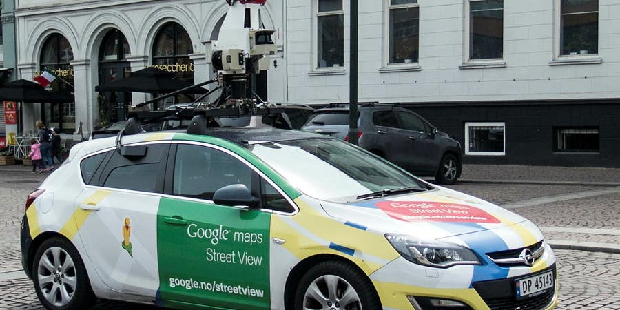 Arkiv-bild på en av Googles bilar för avbildning till kartjänsten Maps i Oslo.