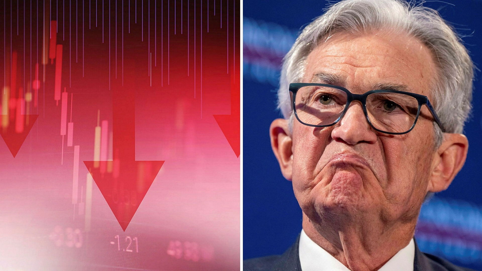 Fedhök och kollapsbank gav tungt börsfall