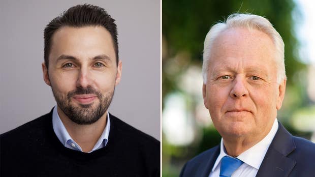 Manuel Bohnet, Nordenchef på Amazon Web Services, och Göran Dahlström (S), kommunalråd i Katrineholm.
