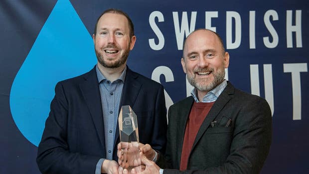 Swedish Hydro Solution, med grundarna Jakob Sjöberg och Anders Lindqvist, fick Gasellstatyetten för Årets Impactgasell 2021.
