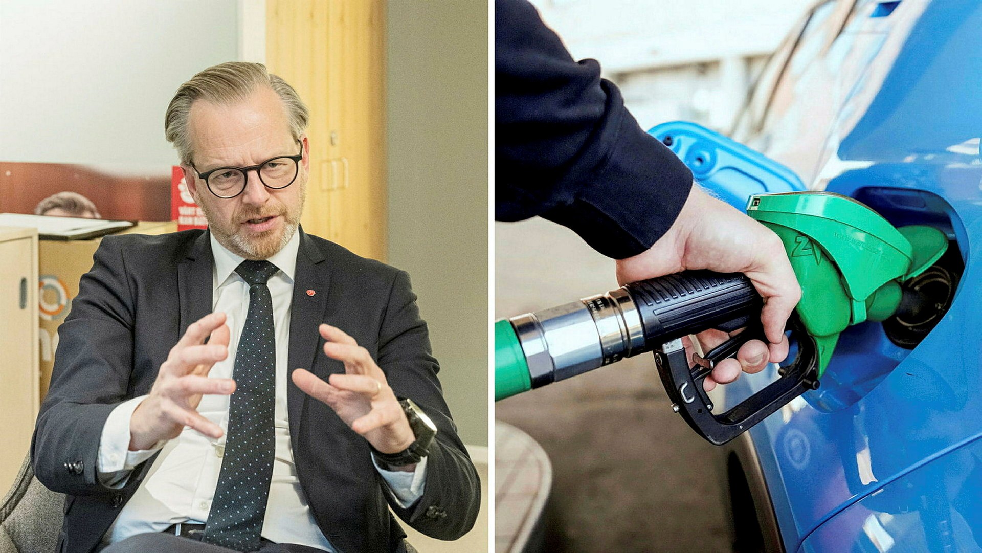Socialdemokraterna kritiska till sänkt bensinskatt mindre än den som