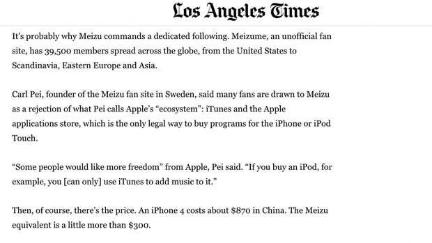 ”Vissa vill ha mer frihet från Apple”, sa Carl Pei till Los Angeles Times redan 2010.